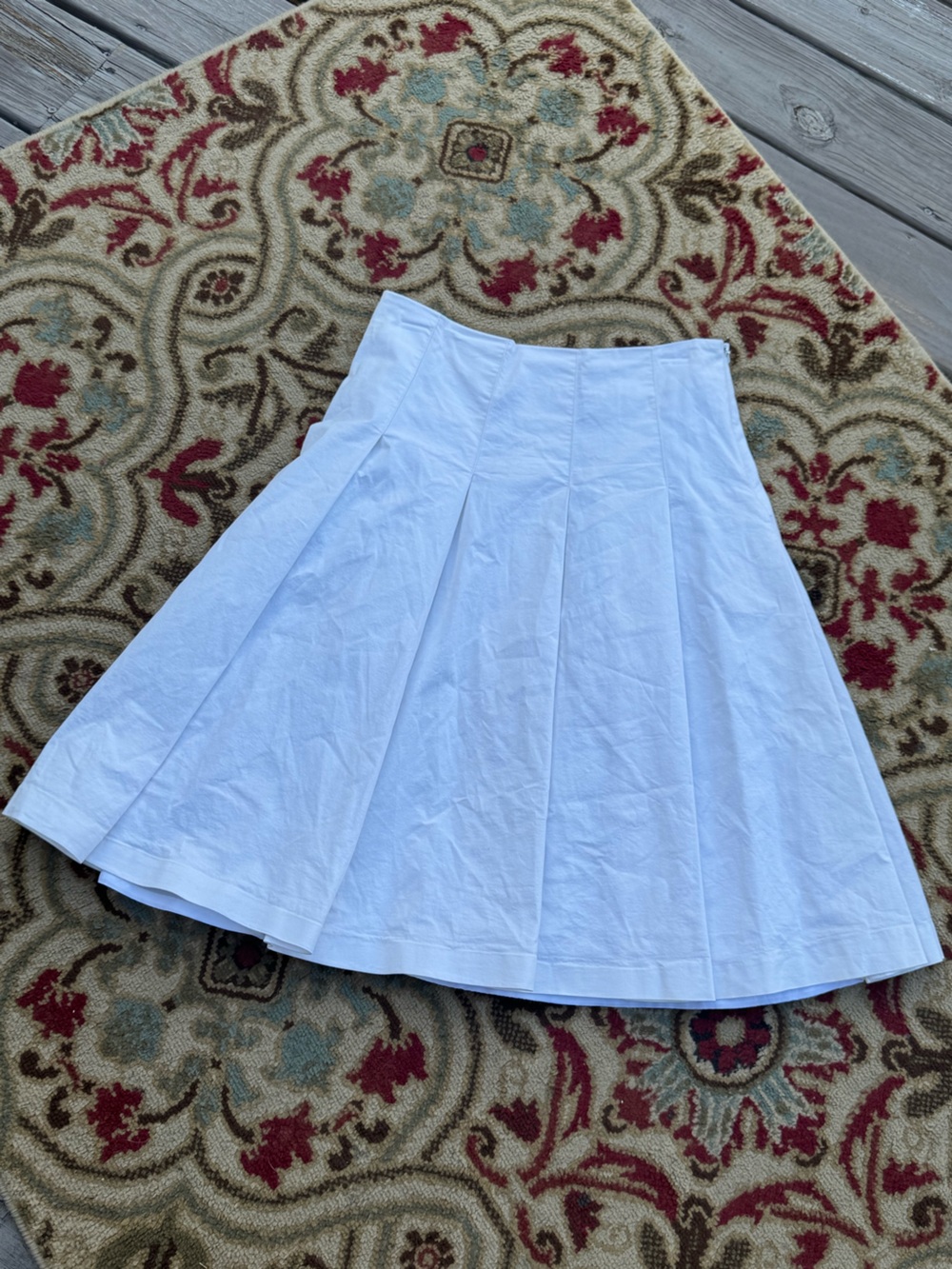 Spiegel White A-Line Pleated Skirt